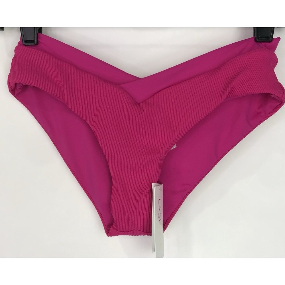 L Space Bikini Bottom Womens Size Small S Pink‎ Pratt Bottom Seim Beach